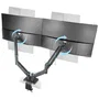 Mars Gaming MARM-PRO2 Soporte de Mesa Dual para 2 Monitores con Brazos de Muelle de Gas, Giratorio e Inclinable 360°, VESA 75/100mm, para Pantallas 13-32" hasta 10kg